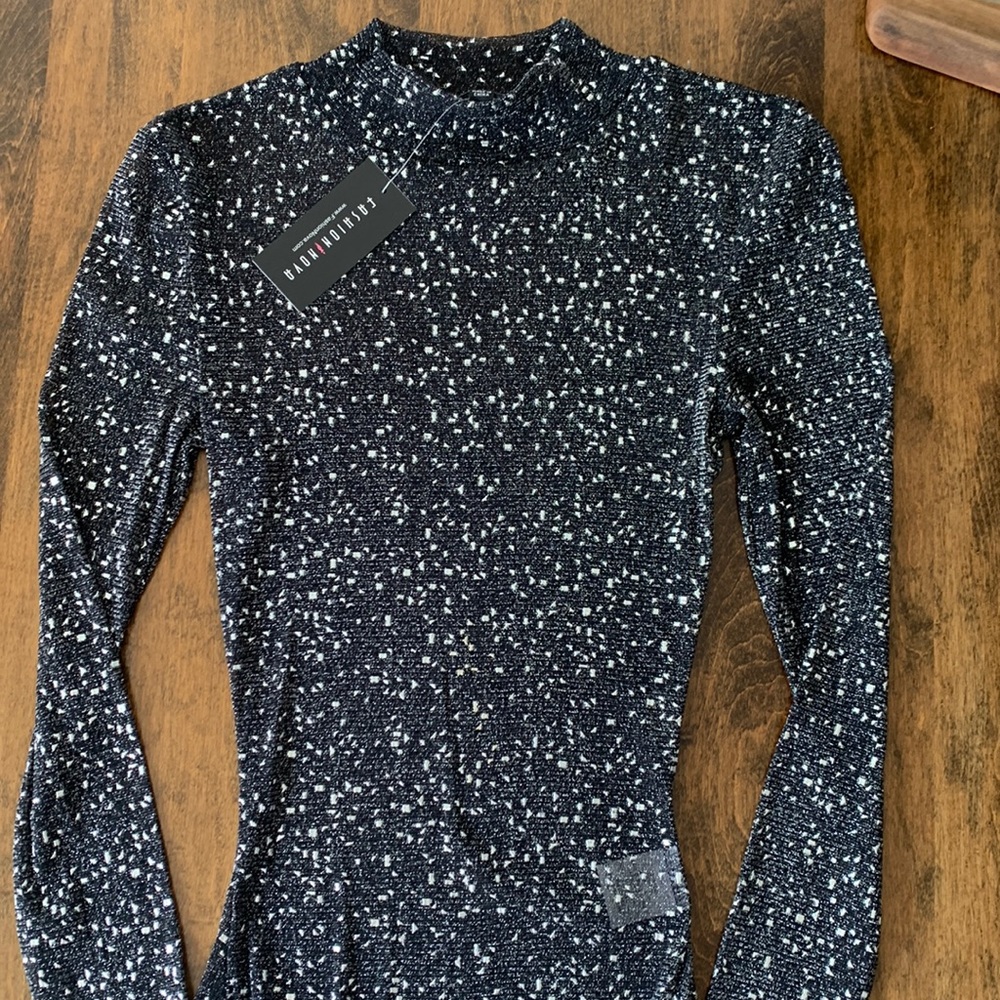 Fashion Nova sheer lace long sleeve bodysuit. - Picture 2 of 8